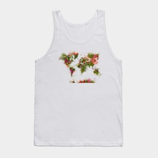 world map flowers  #map #worldmap Tank Top